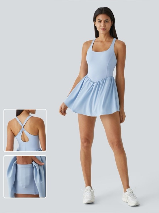 HALARA Dresses & Skirts - Halara Breezeful Corset 2-in-1 Mini tennis dresd Flowy Active drop waist D-F Cup
